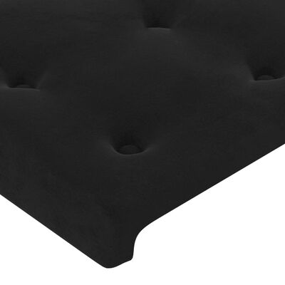 vidaXL Zagłówek do łóżka, czarny, 100x5x78/88 cm, aksamit