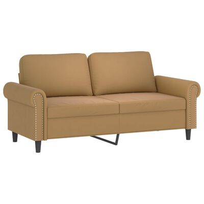 vidaXL 2-osobowa sofa z poduszkami, brązowa, 140 cm, aksamit