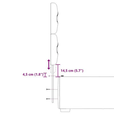 vidaXL Łóżko kontynentalne z materacem, ciemnoszara tkanina 100x200 cm