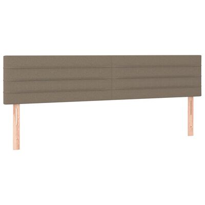 vidaXL Zagłówek do łóżka z LED, taupe, 200x5x78/88 cm, tkanina