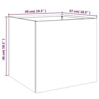 vidaXL Donica, antracytowa, 49x47x46 cm, stal