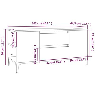 vidaXL Szafka pod TV, brązowy dąb, 102x44,5x50 cm