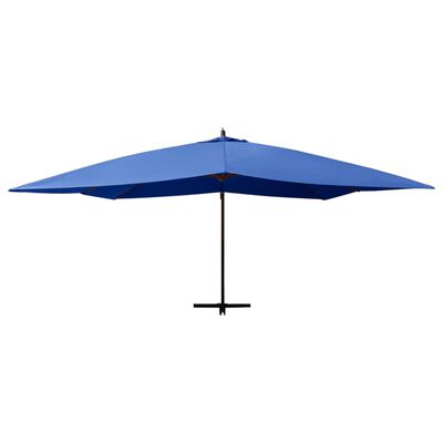 vidaXL Wiszący parasol z drewnianym słupkiem, 400x300 cm, niebieski