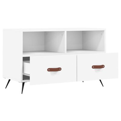 vidaXL Szafka pod TV, biała, 80x36x50 cm, materiał drewnopochodny