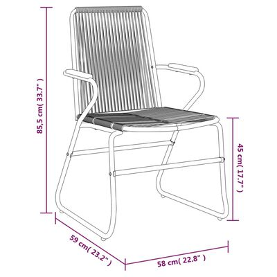 vidaXL 7-częściowy zestaw mebli ogrodowych, czarny, rattan PVC