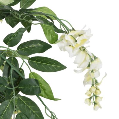 vidaXL Sztuczna wisteria, 1470 liści, 200 cm, zielono-biała