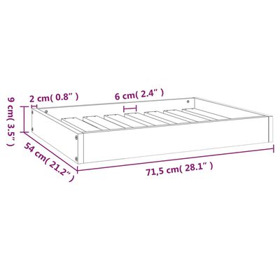 vidaXL Legowisko dla psa, 71,5x54x9 cm, lite drewno sosnowe