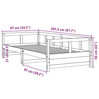 vidaXL Łóżko dzienne bez materaca, białe, 80x200 cm, drewno sosnowe