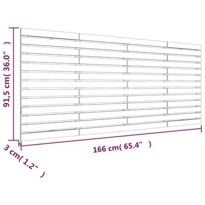 vidaXL Wezgłowie łóżka, białe, 166x3x91,5 cm, lite drewno sosnowe