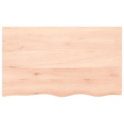 vidaXL Blat do łazienki, 100x60x(2-4) cm, surowe, lite drewno