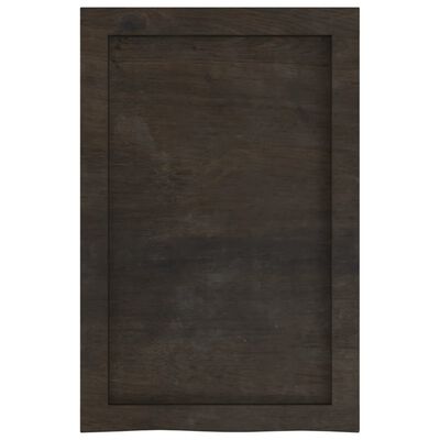 vidaXL Blat do łazienki, ciemnobrązowy, 40x60x(2-4) cm, lite drewno