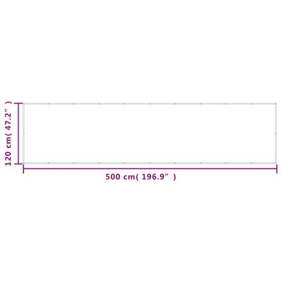 vidaXL Parawan balkonowy, piaskowy, 120x500 cm, 100% poliester Oxford