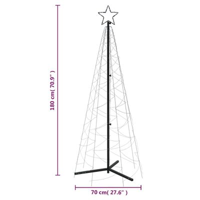 vidaXL Choinka stożkowa, 200 zimnych białych LED, 70x180 cm