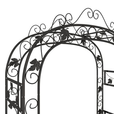 vidaXL Pergola ogrodowa, czarna, 116x45x240 cm, stalowy