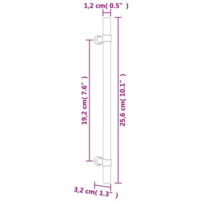 vidaXL Uchwyty do szafek, 10 szt., czarne, 192 mm, stal nierdzewna