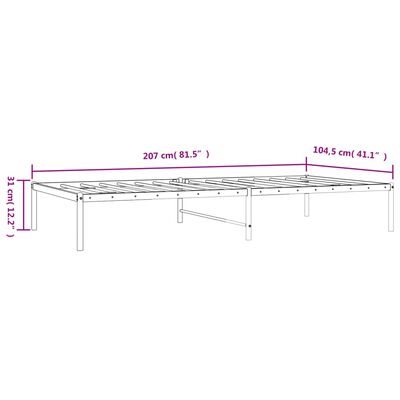 vidaXL Metalowa rama łóżka, czarna, 100x200 cm