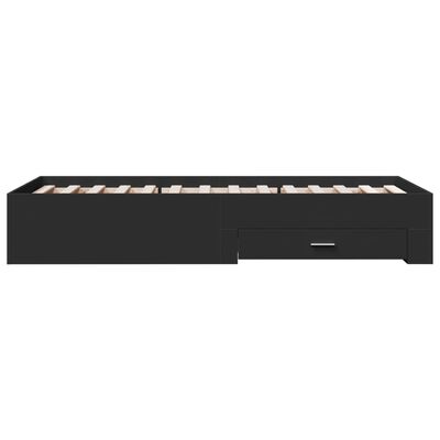 vidaXL Rama łóżka z szufladami, czarna, 200x200 cm