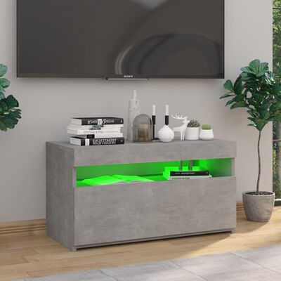 vidaXL Szafka pod TV z oświetleniem LED, szarość betonu, 75x35x40 cm