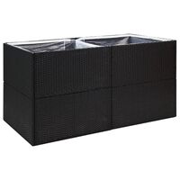 vidaXL Donica ogrodowa, czarna, 157x80x80 cm, rattan PE