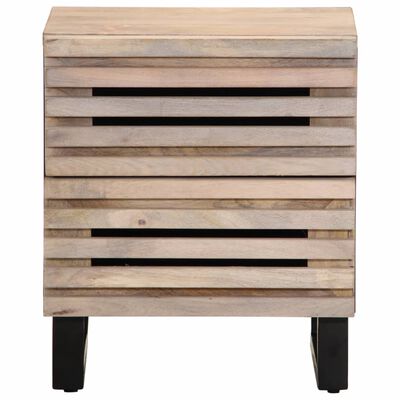 vidaXL Szafki nocne, 2 szt., 40x34x46 cm, bielone drewno mango