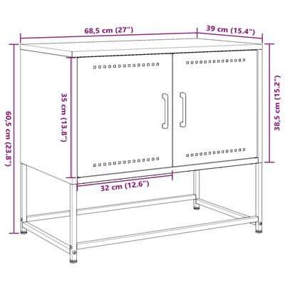 vidaXL Szafka pod telewizor, antracytowa, 68,5x39x60,5 cm, stalowa