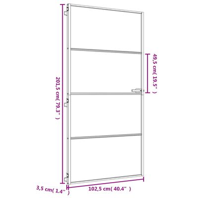 vidaXL Drzwi wewnętrzne, złote, 102,5x201,5 cm, szkło i aluminium