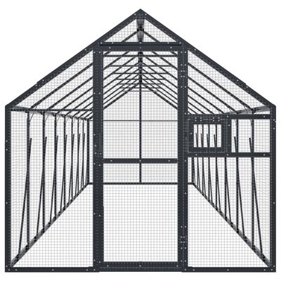 vidaXL Woliera, antracytowa, 1,79x8x1,85 m, aluminium