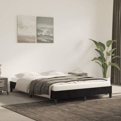 vidaXL Rama łóżka, czarna, 140x190 cm, tapicerowana aksamitem