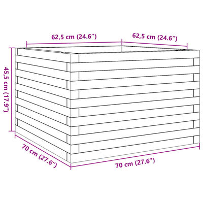 vidaXL Donica ogrodowa, 70x70x45,5 cm, impregnowane drewno sosnowe