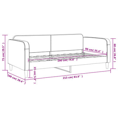 vidaXL Sofa z funkcją spania, jasnoszara, 90x190 cm, obita tkaniną