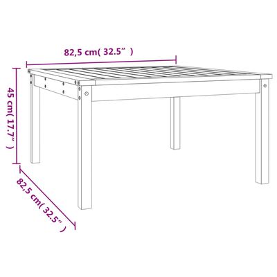 vidaXL Stół ogrodowy, 82,5x82,5x45 cm, lite drewno daglezjowe