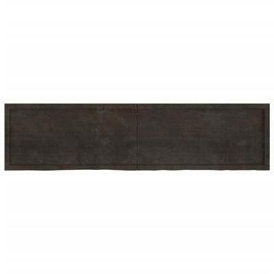 vidaXL Półka, ciemnobrązowa, 200x50x(2-6) cm, wykończone drewno dębowe