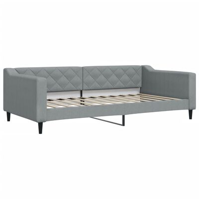 vidaXL Sofa rozsuwana z szufladami, jasnoszara, 100x200 cm, tkanina