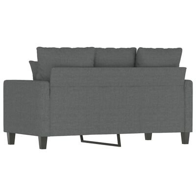 vidaXL Sofa 2-osobowa, ciemnoszara, 120 cm, tapicerowana tkaniną