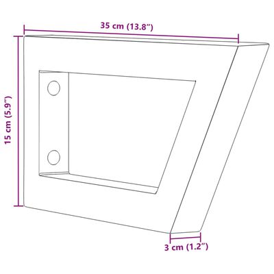 vidaXL Wsporniki do półki pod umywalkę, 2 szt., białe, trapezowe, stal