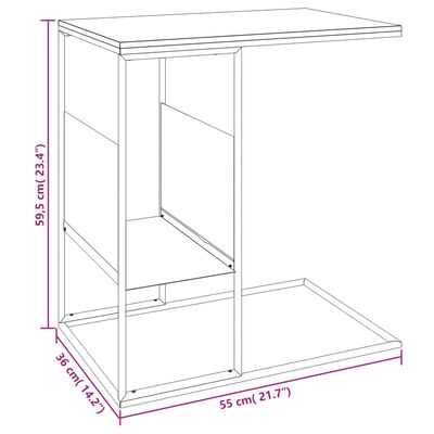 vidaXL Stolik boczny, czarny, 55x36x59,5 cm, materiał drewnopochodny