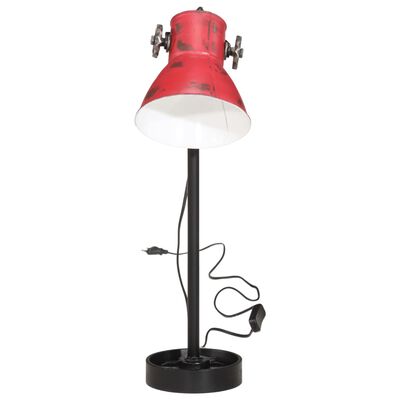 vidaXL Lampa stołowa, 25 W, postarzany czerwony, 15x15x55 cm, E27