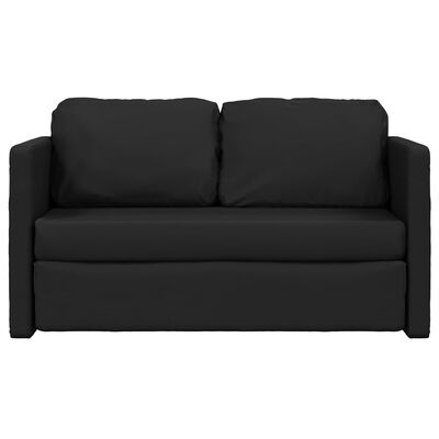 vidaXL Sofa podłogowa 2-w-1, czarna, 112x174x55 cm, sztuczna skóra