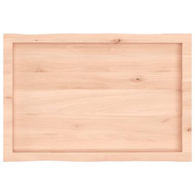 vidaXL Blat stołu, 80x50x(2-4)cm, surowy, lity dąb naturalną krawędzią