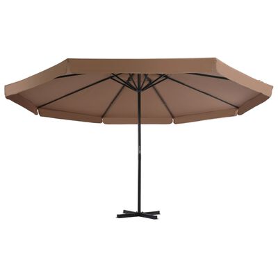 vidaXL Parasol ogrodowy na słupku aluminiowym, 500 cm, taupe