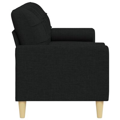 vidaXL 3-osobowa sofa z poduszkami, czarna, 210 cm, obita tkaniną