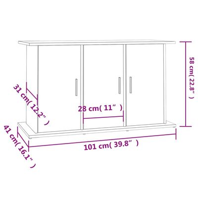 vidaXL Szafka pod akwarium, czarna, 101x41x58 cm