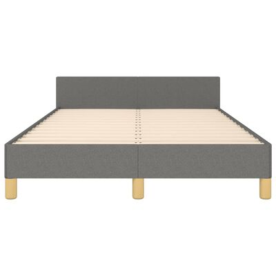 vidaXL Rama łóżka z wezgłowiem, ciemnoszara, 120x190 cm, tkanina