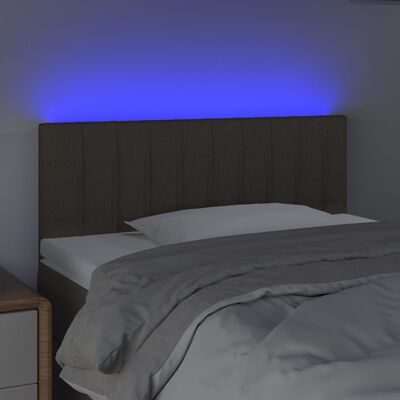 vidaXL Zagłówek do łóżka z LED, taupe, 80x5x78/88 cm, tkanina