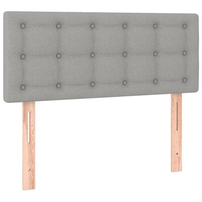 vidaXL Zagłówek do łóżka z LED, jasnoszary, 80x5x78/88 cm, tkanina