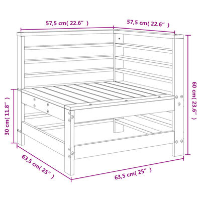 vidaXL Ogrodowa sofa narożna, lite drewno daglezjowe