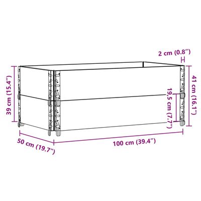 vidaXL Nadstawki paletowe, 2 szt., szare, 100x50 cm, drewno sosnowe