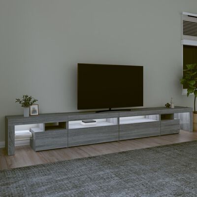 vidaXL Szafka pod TV z oświetleniem LED szary dąb sonoma 290x36,5x40cm