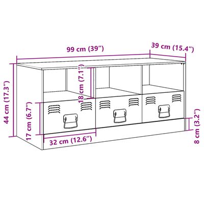 vidaXL Szafka pod telewizor, biała, 99x39x44 cm, stalowa