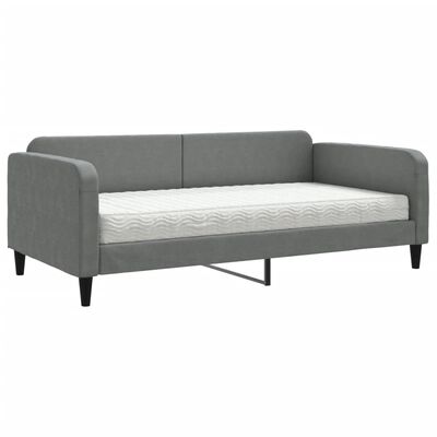 vidaXL Sofa z materacem do spania, ciemnoszara, 100x200 cm, tkanina